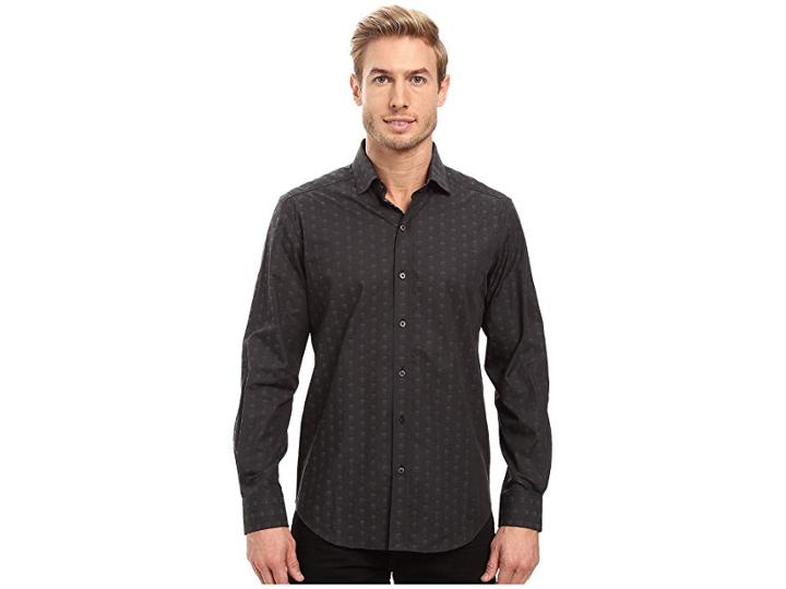 Robert Graham Modern Americana Deven Long Sleeve Sport Shirt (black) Men's Long Sleeve Button Up