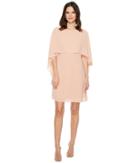 Vince Camuto Dress With Bateau Neckline And Cape Back Overlay (blush) Women's Dress