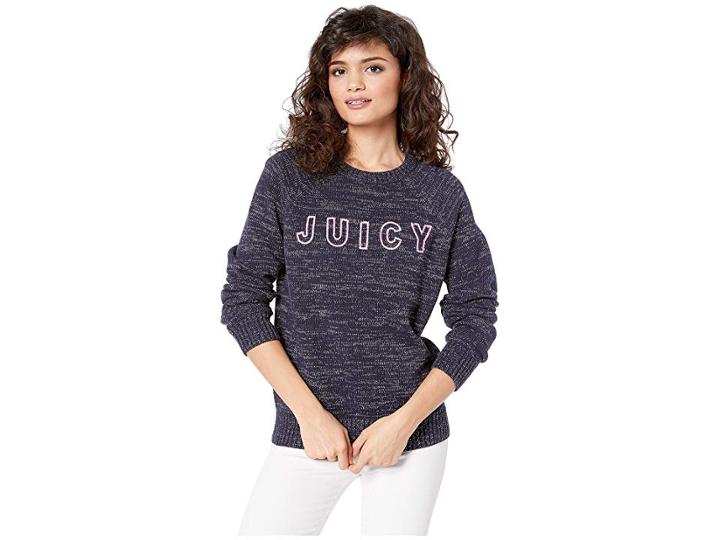 Juicy Couture Juicy Logo Pullover Sweater (regal) Women's Clothing