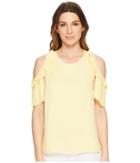 Cece Cold Shoulder Pleated Blouse (finch Yellow) Women's Blouse