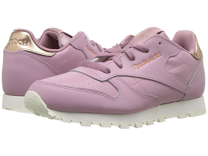 Reebok Kids Classic Leather (little Kid) (lilac/chalk) Girls Shoes