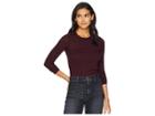 Michael Stars Jasper Poor Boy Rib Long Sleeve Crew Neck (pinot) Women's Clothing