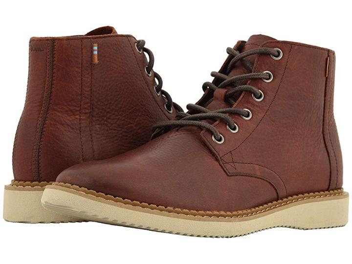 Toms Porter Water-resistant Boot (dark Brown Leather) Men's Boots