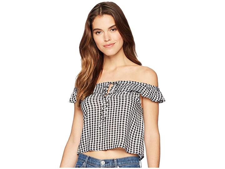 Billabong Peach Kisses Woven Top (black/white) Women's Clothing