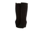 Fitzwell Wedgy Plain Wide Calf (black Suede) Women's Pull-on Boots