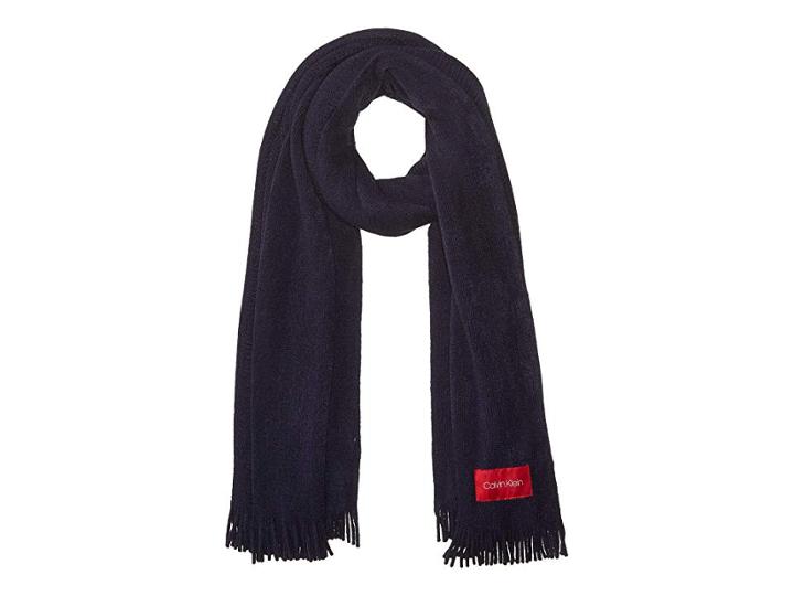 Calvin Klein Basic Wrap Knit Scarf (navy) Scarves