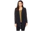 Michael Michael Kors Open Cardigan With Uneven Hem (black) Women's Sweater