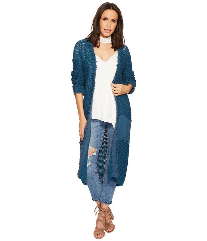 Free People Woodstock Cardi (blue) Women's Sweater