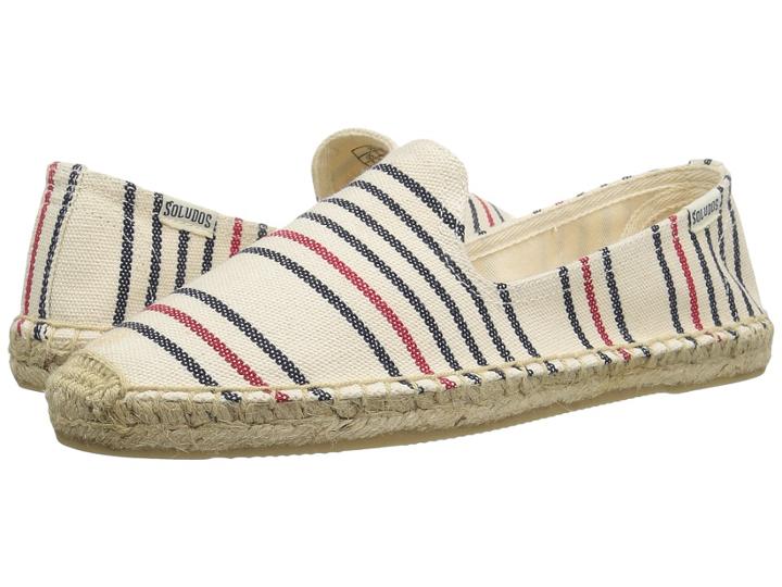 Soludos Striped Smoking Slipper (red/navy/natural) Women's Slippers