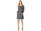 Mod-o-doc Rayon Spandex Fleece Seamed Sweatshirt Dress With Pockets (midnight Heathr) Women's Dress