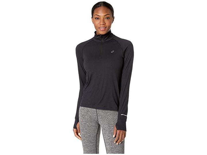 Asics Thermopolis(r) Long Sleeve 1/2 Zip (performance Black) Women's Sweatshirt