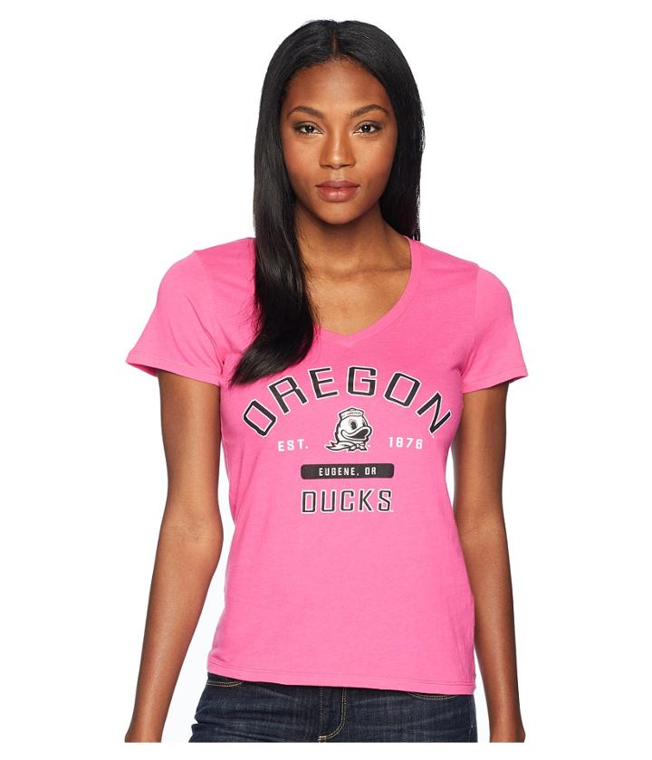 Champion College Oregon Ducks University V-neck Tee (wow Pink) Women's T Shirt