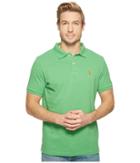U.s. Polo Assn. Solid Cotton Pique Polo With Small Pony (grass Heather) Men's Short Sleeve Knit