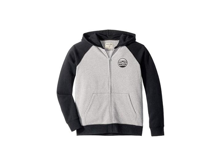 Burton Kids Stamped Mountain Full Zip Hoodie (big Kids) (gray Heather 1) Girl's Sweatshirt