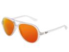 Ray-ban Rb4125 Plastic Aviator 59mm (matte Transparent/red Mirror) Fashion Sunglasses