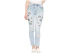 Juicy Couture Denim Floral Embellished Girlfriend Jeans (high Tide Wash) Women's Jeans