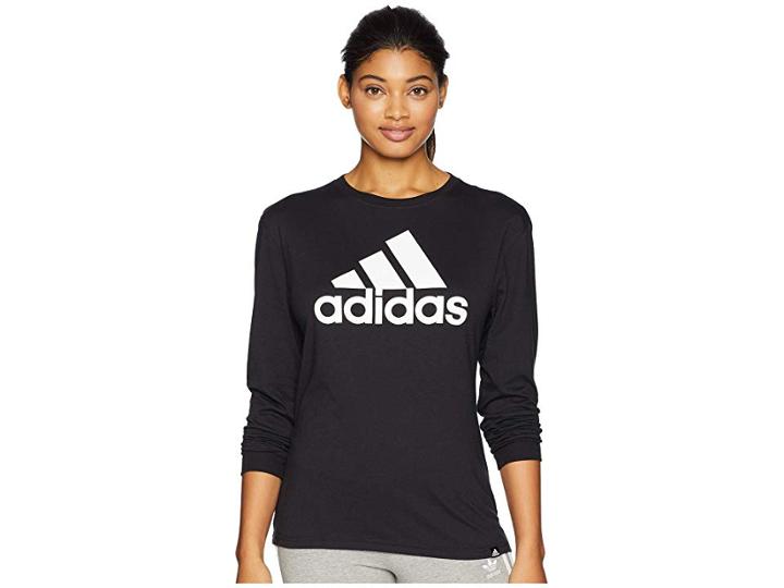 Adidas Badge Of Sport Long Sleeve T-shirt (black/white) Women's Sleeveless