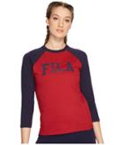 Fila Tammy Raglan T-shirt (rio Red/navy) Women's T Shirt