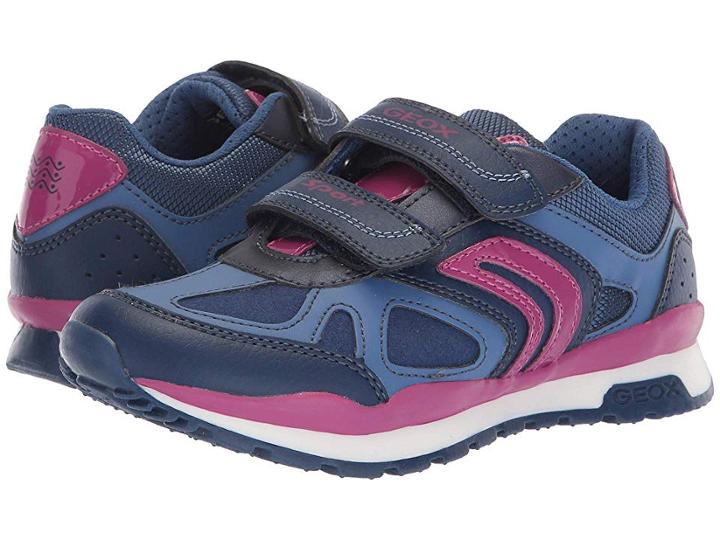 Geox Kids Pavel Girl 2 (little Kid/big Kid) (navy/dark Fuchsia) Girl's Shoes
