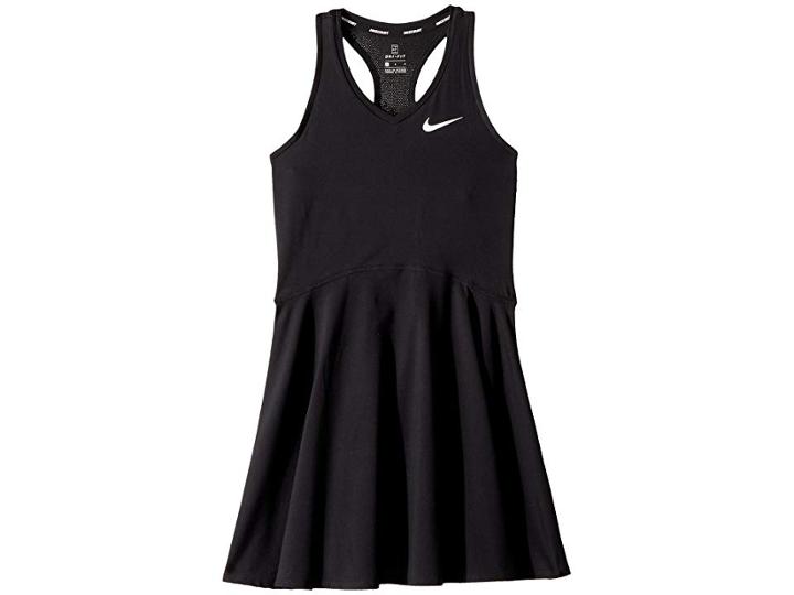 Nike Kids Court Pure Tennis Dress (little Kids/big Kids) (black/white) Girl's Dress