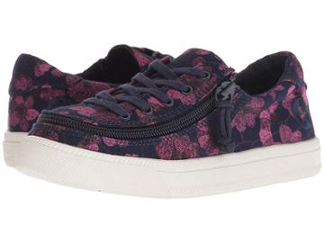 Billy Footwear Kids Classic Lace Low (toddler/little Kid/big Kid) (navy/pink Floral) Girls Shoes