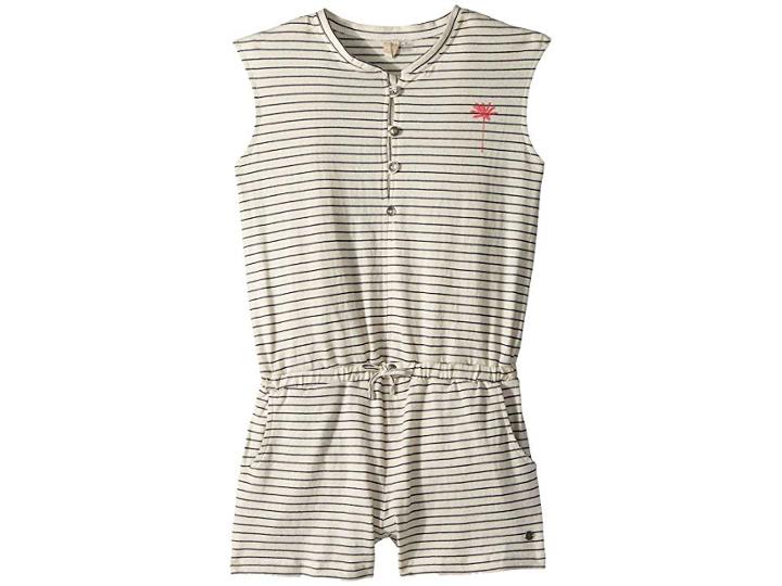 Roxy Kids Big Moments Romper (big Kids) (metro Heather/thin Nautic Stripe) Girl's Jumpsuit & Rompers One Piece