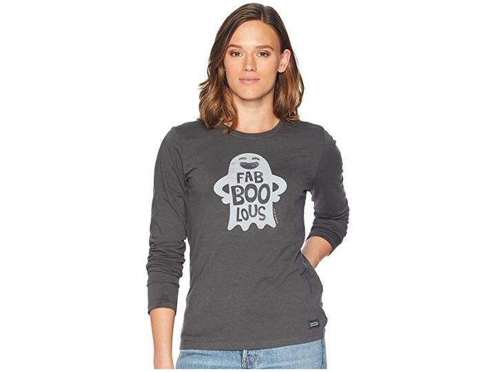 Life Is Good Fab'boo'lous Crusher Long Sleeve T-shirt (night Black) Women's T Shirt