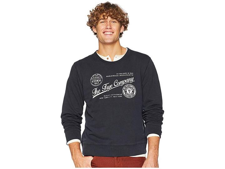 Frye Dry Goods Garment Dyed Sweatshirt (jet Black) Men's Sweatshirt