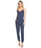 Culture Phit Juno Spaghetti Strap Pocketed Jumper (navy) Women's Jumpsuit & Rompers One Piece