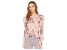 Vince Camuto Puff Shoulder Long Sleeve Timeless Blooms Floral Blouse (dune Lily) Women's Blouse