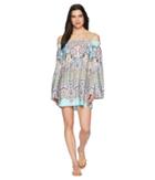 Kenneth Cole Rosey Tile Off The Shoulder Dress Cover-up (multi) Women's Swimwear