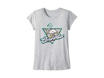 Converse Kids Flamingo Tee (big Kids) (lunar Rock Heather) Girl's T Shirt
