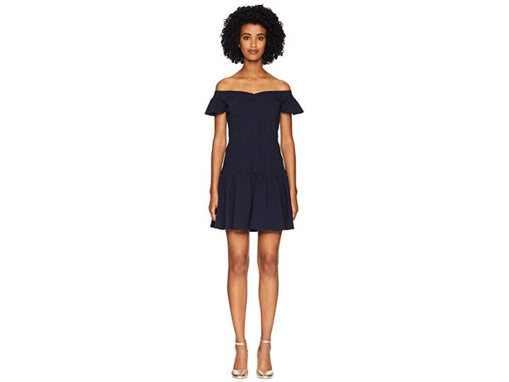 Rebecca Taylor Sleeveless Stretch Texture Dress (navy) Women's Dress