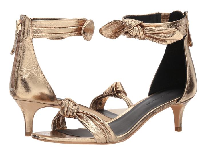 Rebecca Minkoff Kaley (gold Distressed Metallic Leather) Women's 1-2 Inch Heel Shoes