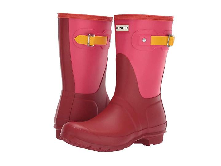 Hunter Original Short Color Block Rain Boot (military Red Colour Block) Women's Rain Boots