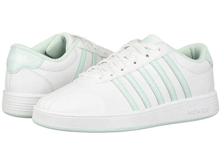 K-swiss Classic Pro (big Kid) (white/soothing Sea) Shoes