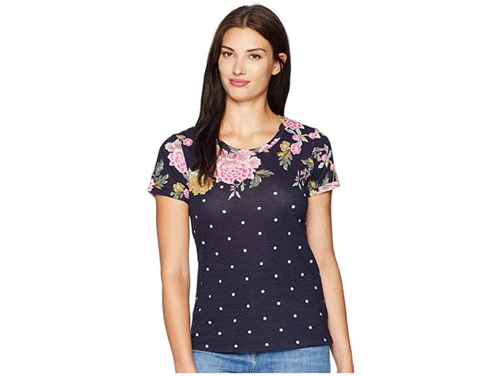 Joules Nessa Printed Jersey T-shirt (navy Chinoise Spot) Women's T Shirt