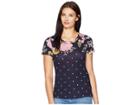 Joules Nessa Printed Jersey T-shirt (navy Chinoise Spot) Women's T Shirt