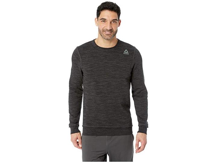 Reebok Elements Marble Melange Crew Sweatshirt (black) Men's Sweatshirt