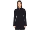 Eileen Fisher Stand Collar Long Jacket (black) Women's Coat
