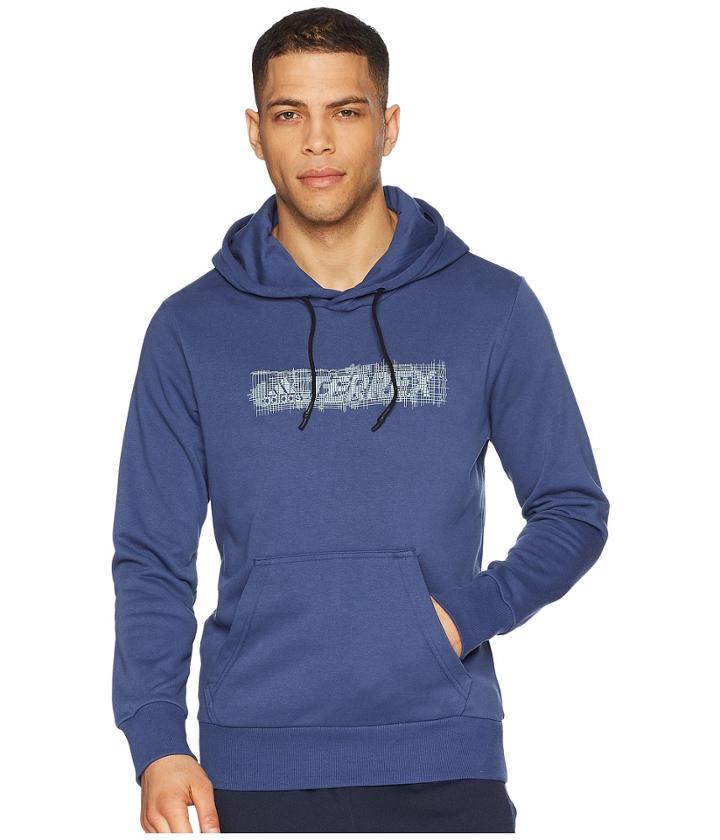 Adidas Outdoor Logo Hoodie (noble Indigo) Men's Sweatshirt