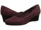 Rockport Total Motion 45mm Wedge (vino Kid Suede) Women's Shoes