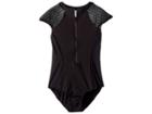 Bloch Kids Daisy Mesh Zip Front Leotard (little Kids/big Kids) (black) Girl's Jumpsuit & Rompers One Piece