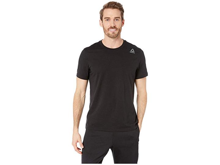Reebok Training Essentials Small Logo Classic Tee (black) Men's Clothing