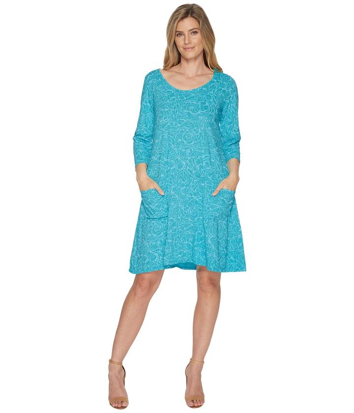 Fresh Produce Waves Dalia Dress (luna Turquoise) Women's Dress