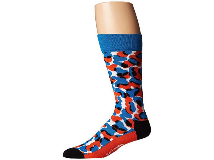 Happy Socks Wiz Khalifa Black Blue Sock (blue/orange) Men's Crew Cut Socks Shoes