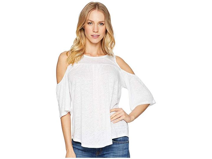 Bb Dakota Oliana Cold Shoulder Knit Top (white) Women's Clothing