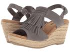 Minnetonka Ashley Ii (grey Suede) Women's Wedge Shoes