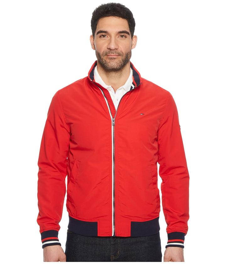 Tommy Jeans Casual Bomber Jacket (racing Red) Men's Coat