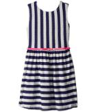 Us Angels Pointelle Knit Bow Back Dress (big Kids) (navy) Girl's Dress